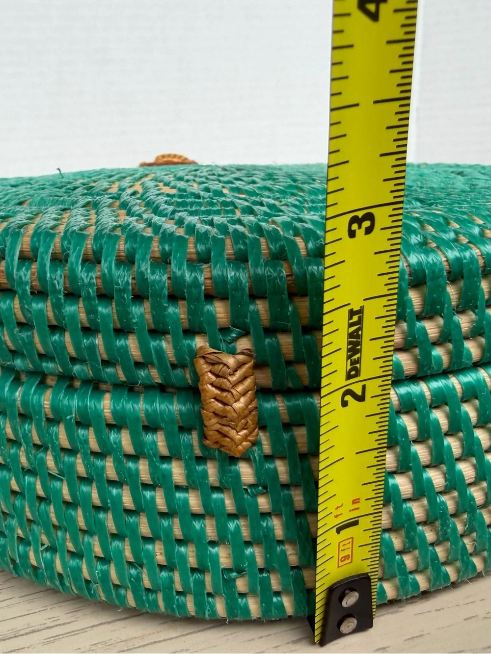 Street Level Round Rattan Crossbody Bag Turquoise NWT Anthropologie